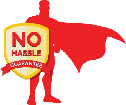 PestMax Hero holding the No Hassle Guarantee Shield | PestMax SWFL Exterminators